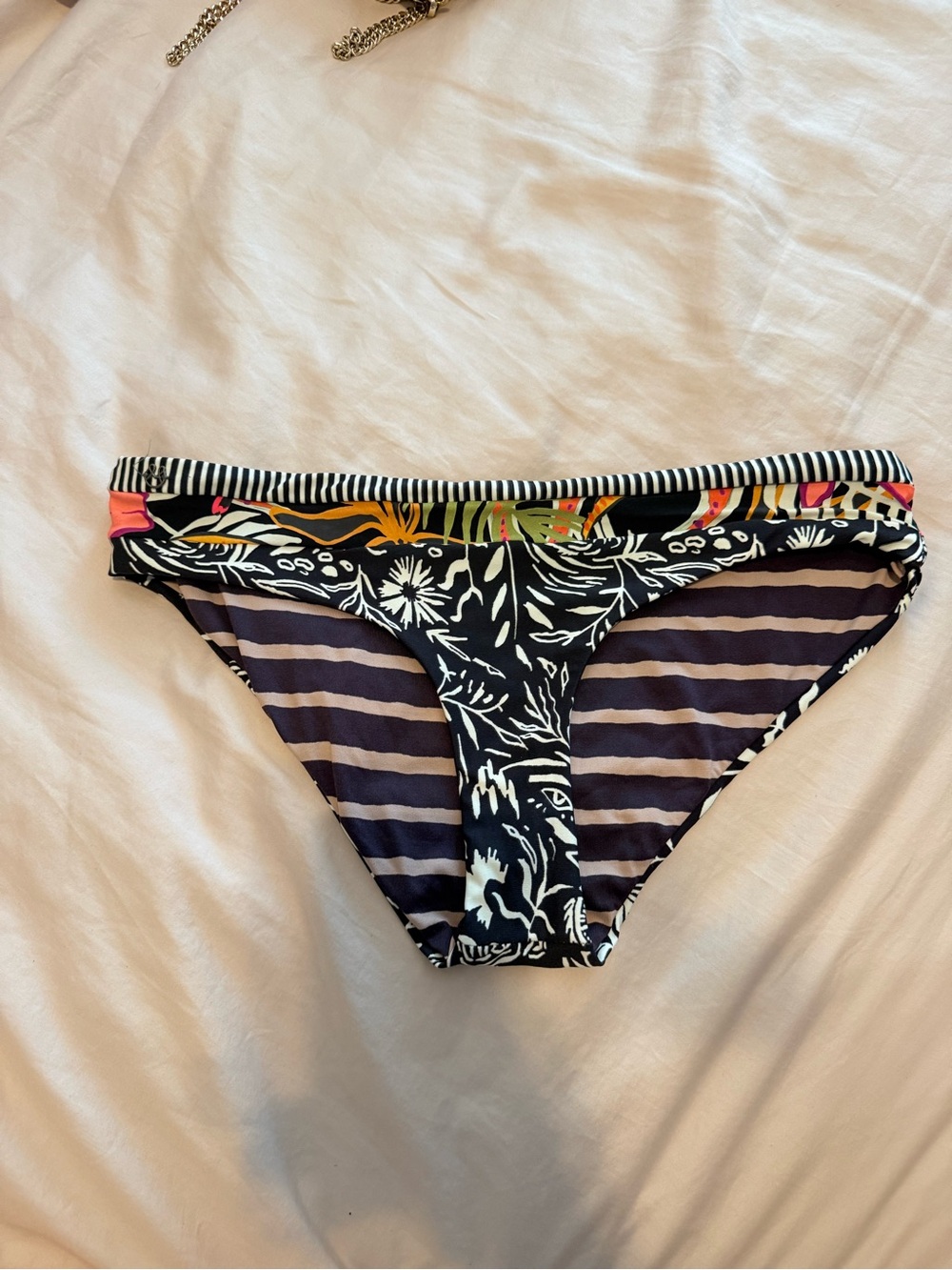 Maaji bikini bottom size large black pattern classic fit